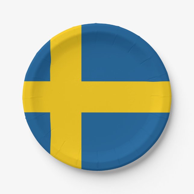 Sweden (Swedish) Flag Paper Plate (Front)