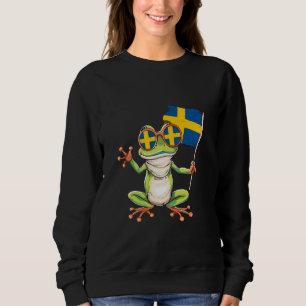Sweden Swedish Flag Swedish Pride Cute Frog Toad S Sweatshirt