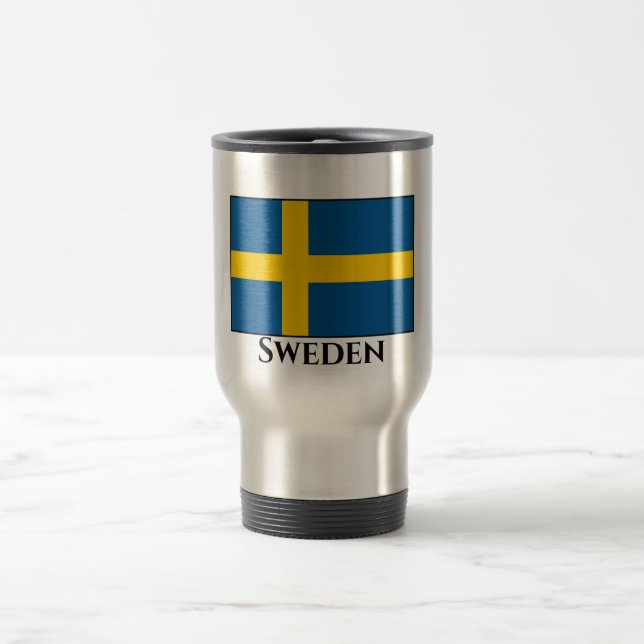 Sweden (Swedish) Flag Travel Mug (Center)
