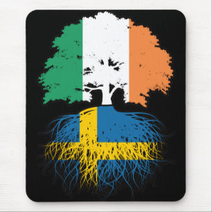 Sweden Swedish Irish Ireland Tree Roots Flag Mouse Mat