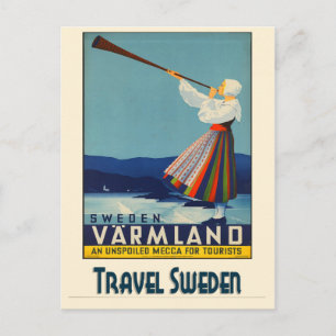 Sweden Swedish Vintage Travel Poster Postcard