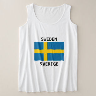 Sweden T-shirt with name in English and Swedish Plus Size Tank Top
