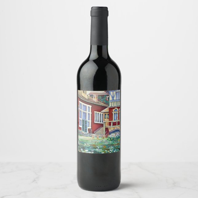 Sweden, Traditional Landscape Wine Label (Front)