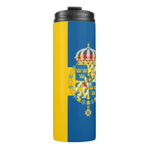 Sweden Travel Mug, patriotic Swedish Flag Thermal Tumbler