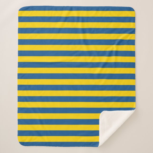 Sweden Ukraine flag stripes lines pattern blue yel Sherpa Blanket (Front)