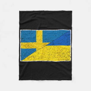 Sweden Ukraine Flag Swedish Ukrainian Nationality  Fleece Blanket