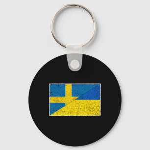 Sweden Ukraine Flag Swedish Ukrainian Nationality  Key Ring