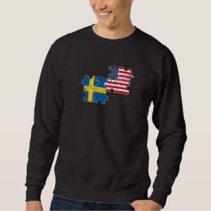 Sweden Usa Love Roots Swedish American Flag Sweatshirt
