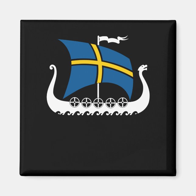 Sweden Viking Ship Valhalla Swedish Viking Ship Magnet (Front)