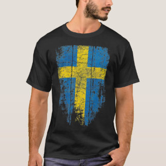 Sweden Vintage Swedish Flag Women Men Kids Souveni T-Shirt