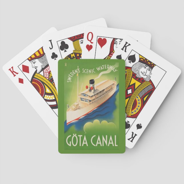 SWEDEN Vintage Travel playing cards (Back)