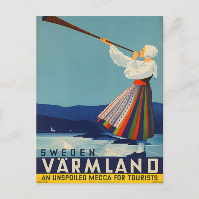Sweden Vintage travel postcard  (Front)