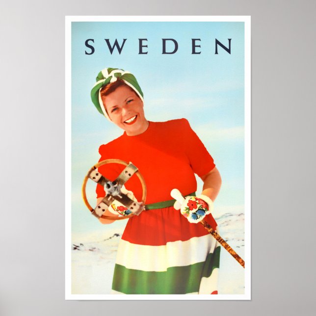 Sweden vintage travel Poster (Front)