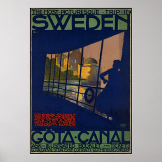Sweden Vintage Travel Poster Ad Retro Prints