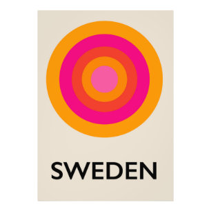 Sweden Vintage travel print. Photo Print
