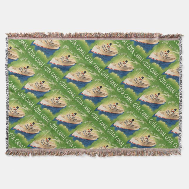 Sweden Vintage Travel throw blanket (Front)