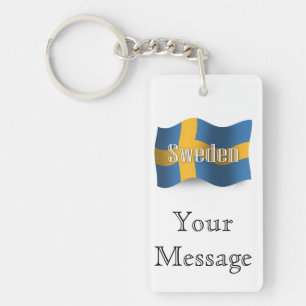 Sweden Waving Flag Key Ring