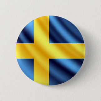 Sweden waving flag pinback button