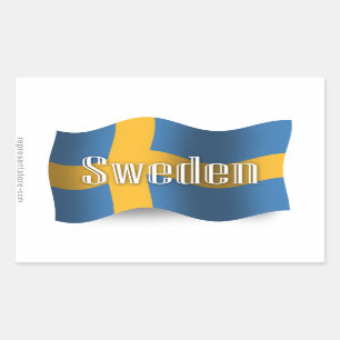Sweden Waving Flag Rectangular Sticker