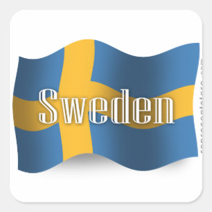 Sweden Waving Flag Square Sticker