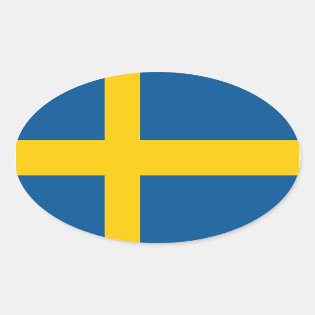 Sweden's Flag Oval Sticker (Front)