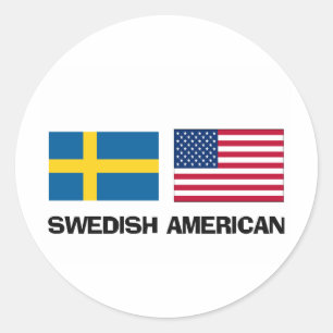 Swedish American Classic Round Sticker