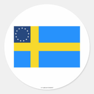 Swedish-American Flag Classic Round Sticker