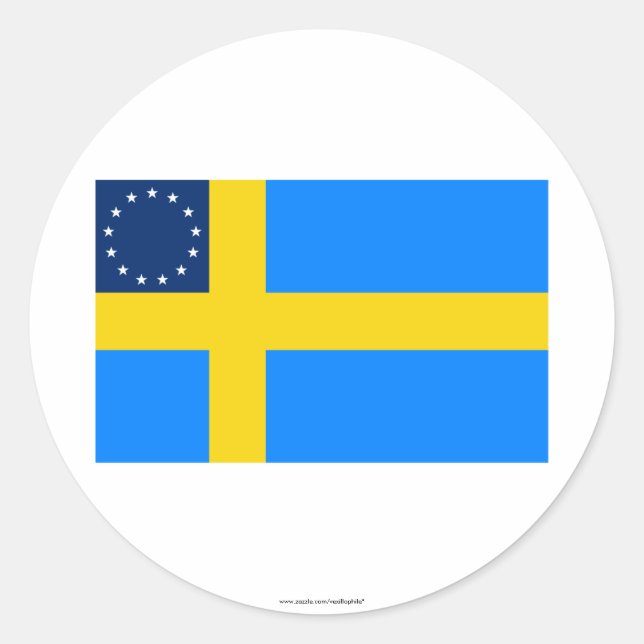 Swedish-American Flag Classic Round Sticker (Front)