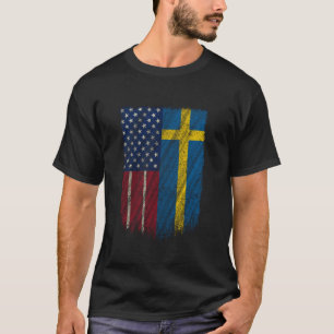 Swedish American Flag Sweden America Flag Pride T-Shirt