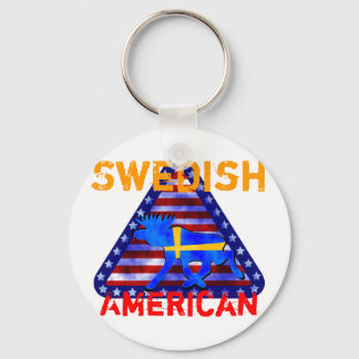 Swedish-American Moose Key Ring