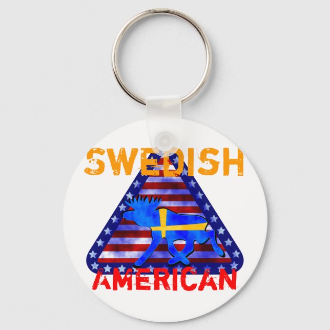Swedish-American Moose Key Ring (Front)