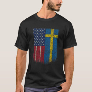 Swedish American Sweden America Flag Pride T-Shirt