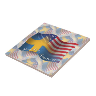 Swedish-American Waving Flag Tile