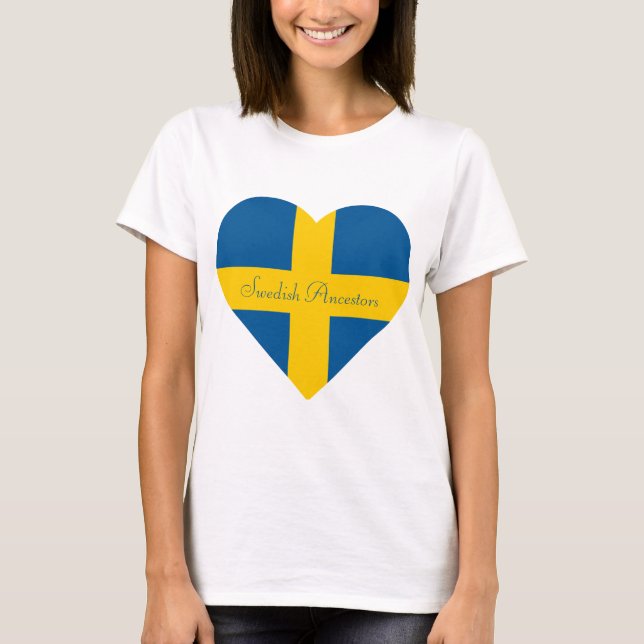 Swedish Ancestors Heart T-Shirt (Front)