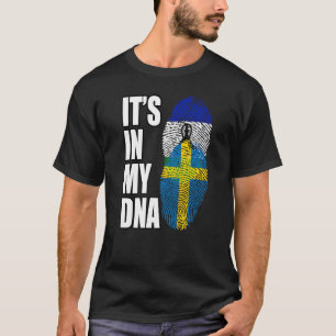 Swedish And Basotho Mix DNA Heritage Flag Premium T-Shirt