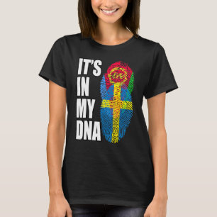 Swedish And Eritrean Mix DNA Flag Heritage T-Shirt