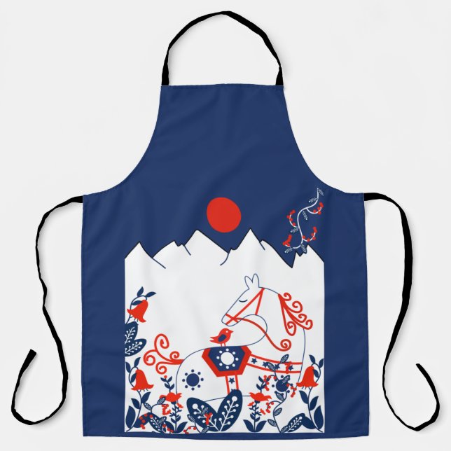Swedish And Finish Folk Art Gifts Apron (Front)