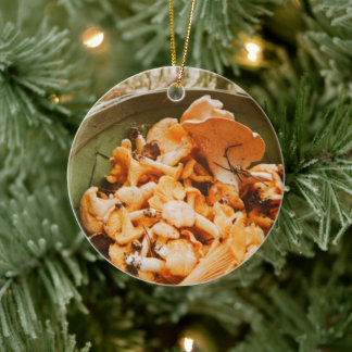 Swedish Archipelago Mushroom Foraging Photo Ceramic Tree Decoration