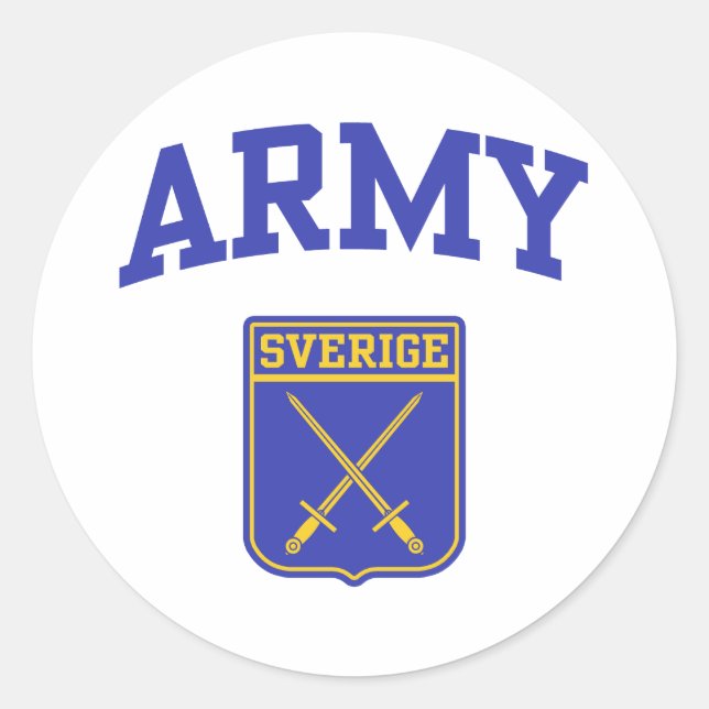 Swedish Army Classic Round Sticker (Front)