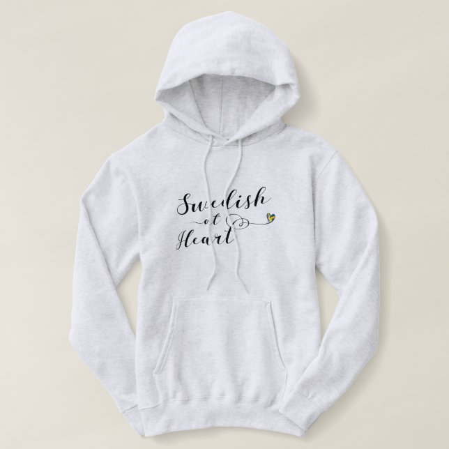 Swedish At Heart Hoodie, Sweden Hoodie (Design Front)