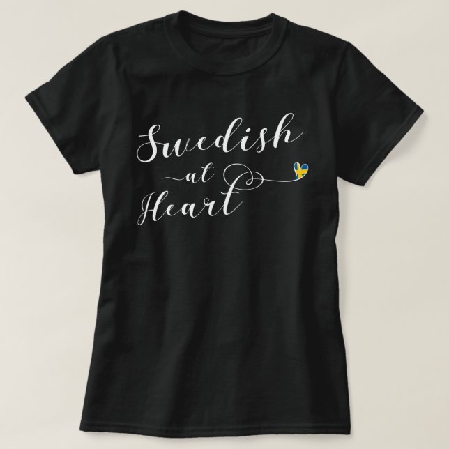 Swedish At Heart, Sweden Flag T-Shirt (Design Front)