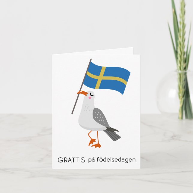Swedish Birthday Card – Grattis på födelsedagen (Front)