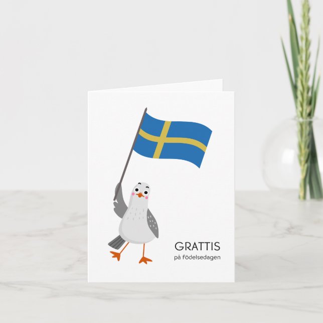 Swedish Birthday Card – Grattis på födelsedagen (Front)