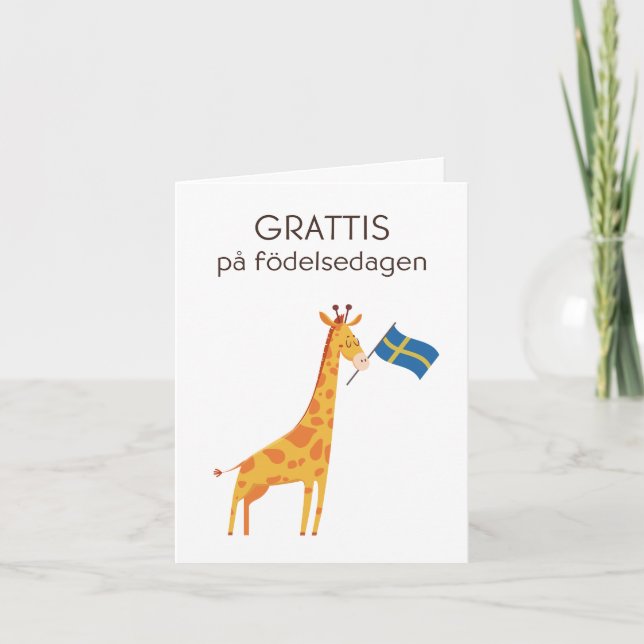 Swedish Birthday Card – Grattis på födelsedagen (Front)