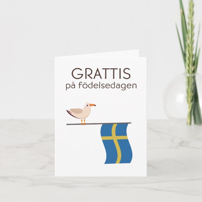 Swedish Birthday Card – Grattis på födelsedagen (Front)