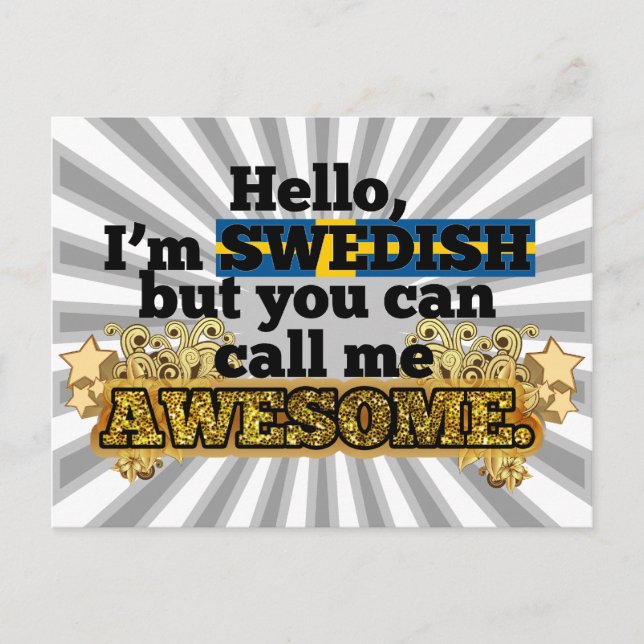Swedish, but call me Awesome Postcard (Front)