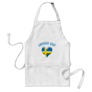 Swedish Chef Heart Shaped Flag of Sweden Standard Apron
