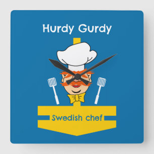 Swedish Chef Square Wall Clock