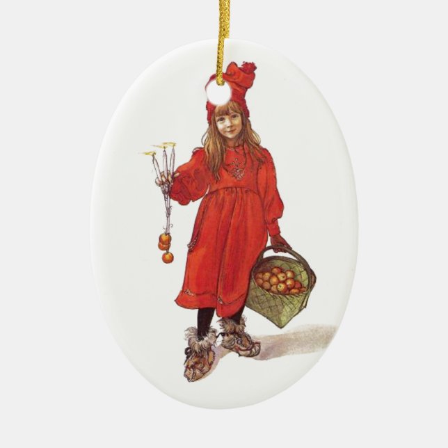 Swedish Child Ceramic Tree Decoration (Front)