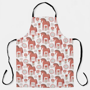 Swedish Christmas Dala Horse Apron